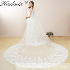 Cathedral Wedding Veil Lace bridal veil with Metal Comb Length 300cm width 300cm for Bride VL-132