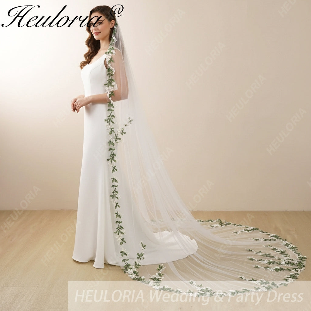 Cathedral Wedding Veil Lace bridal veil with Metal Comb Length 300cm width 300cm for Bride VL-104 Imagen secundaria del producto