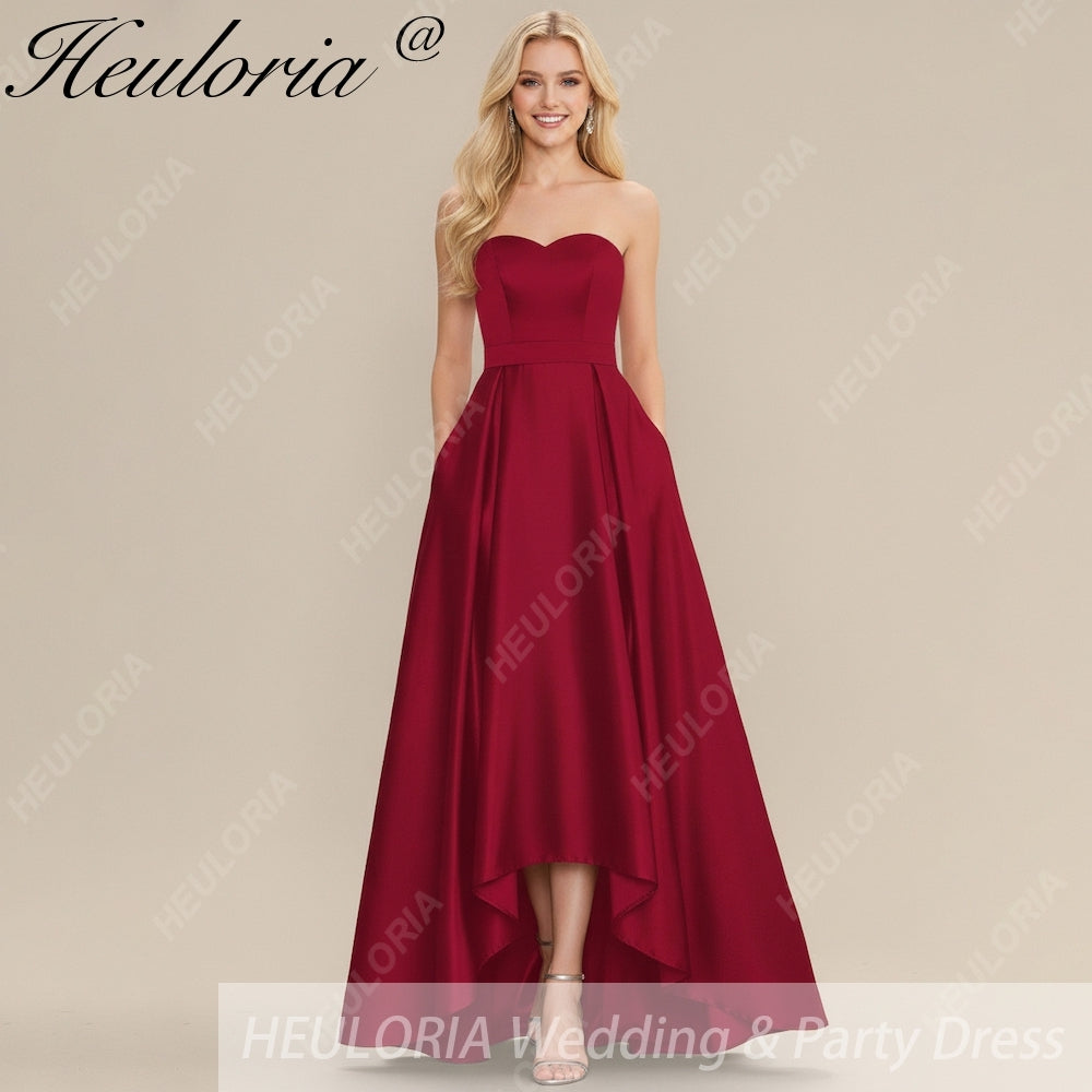 HEULORIA long evening dress strapless satin party dress homecoming dress ED-22 Image secondaire du produit