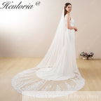 Cathedral Wedding Veil Lace bridal veil with Metal Comb Length 300cm width 300cm for Bride VL-25