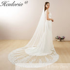 Cathedral Wedding Veil Lace bridal veil with Metal Comb Length 300cm width 300cm for Bride VL-25
