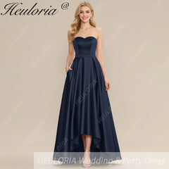 HEULORIA long evening dress strapless satin party dress homecoming dress ED-22