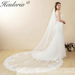 Cathedral Wedding Veil Lace bridal veil with Metal Comb Length 300cm width 300cm for Bride VL-102