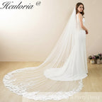 Cathedral Wedding Veil 3D floral Lace bridal veil with Metal Comb Length 300cm width 300cm for Bride VL-40