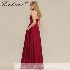 HEULORIA long evening dress strapless satin party dress homecoming dress ED-22