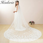 Cathedral Wedding Veil Lace bridal veil with Metal Comb Length 300cm width 300cm for Bride VL-132