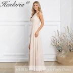 HEULORIA Long Bridemaid dress halter neck chiffon party dress formal dress ED-108