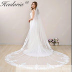 Cathedral Wedding Veil Lace bridal veil with Metal Comb Length 300cm width 300cm for Bride VL-101