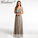 HEULORIA Long Bridemaid dress sweetheart neck chiffon party dress formal dress ED-120