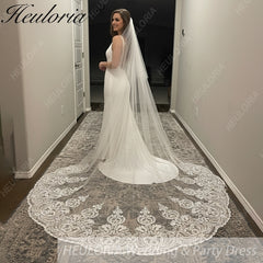 Vintage Lace Wedding Veils Floral Cathedral Veil,Floral Lace Cathedral Length Veil,Flowery Chapel Wedding Veil,Lace Chapel Length Veil/  VL-150