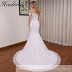 HEULORIA off shoulder Mermaid Wedding Dresses lace up plus size Bride Dress Robe de mariage customize ME-51004