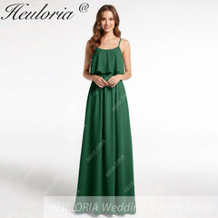 HEULORIA Long Bridemaid dress sweetheart neck chiffon party dress formal dress ED-120