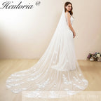 Cathedral Wedding Veil Lace bridal veil with Metal Comb Length 300cm width 300cm for Bride VL-129