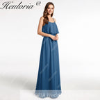 HEULORIA Long Bridemaid dress sweetheart neck chiffon party dress formal dress ED-120