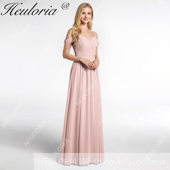 HEULORIA Long Bridemaid dress sweetheart neck chiffon party dress formal dress ED-122