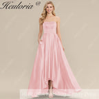 HEULORIA long evening dress strapless satin party dress homecoming dress ED-22