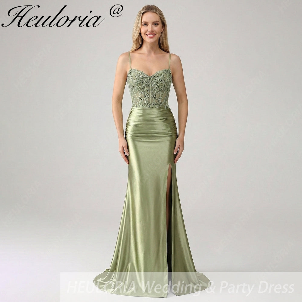 blue dress for baby girl Reverie Couture FW216 Sage Green Beaded Dress – Mydressline main image 0