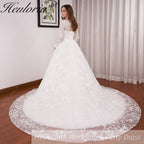 HEULORIA Princess Ball Gown Wedding Dress long sleeve sweetheart plus size robe de mariee Lace beading bride dress court train BA-653