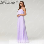 HEULORIA Long Bridemaid dress sweetheart neck chiffon party dress formal dress ED-120