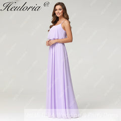HEULORIA Long Bridemaid dress sweetheart neck chiffon party dress formal dress ED-120