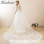 Cathedral Wedding Veil Lace bridal veil with Metal Comb Length 300cm width 300cm for Bride VL-129