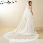 Cathedral length Wedding Veil Lace bridal veil with Metal Comb Length 300cm width 300cm for Bride VL-117