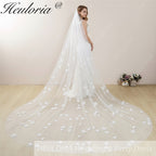Cathedral Wedding Veil Lace bridal veil with Metal Comb Length 300cm width 300cm for Bride VL-22