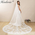 Vintage Lace Wedding Veils Floral Cathedral Veil,Floral Lace Cathedral Length Veil,Flowery Chapel Wedding Veil,Lace Chapel Length Veil  VL-127