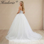 HEULORIA Sparkling Beaded Corset Ball Gown Wedding Dress: Luxury Shimmer Tulle & Delicate Beaded Straps AL-1058