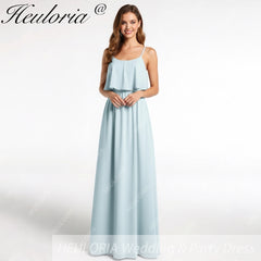 HEULORIA Long Bridemaid dress sweetheart neck chiffon party dress formal dress ED-120