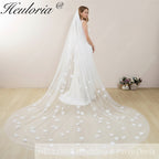 Cathedral Wedding Veil Lace bridal veil with Metal Comb Length 300cm width 300cm for Bride VL-22