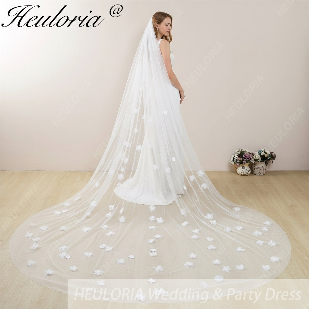 Cathedral Wedding Veil Lace bridal veil with Metal Comb Length 300cm width 300cm for Bride VL-22