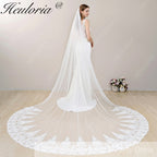 Cathedral Wedding Veil Lace bridal veil with Metal Comb Length 300cm width 300cm for Bride VL-133