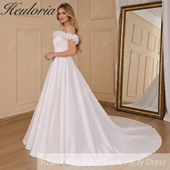 HEULORIA elegant off shoulder wedding dress lace Princess bridal dress Robe De Mariee Wedding Bride Dress AL-706