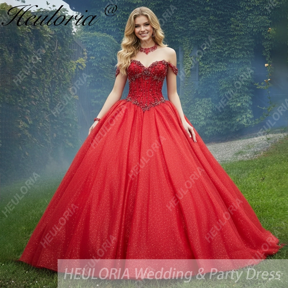 HEULORIA Jewel Beaded Corset Quinceañera Dress BA-1259 Imagen secundaria del producto