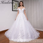HEULORIA elegant off shoulder wedding dress lace Princess bridal dress Robe De Mariee Wedding Bride Dress BA-690