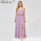 HEULORIA Long Bridemaid dress sweetheart neck chiffon party dress formal dress ED-119