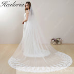 Cathedral Wedding Veil Lace bridal veil with Metal Comb Length 300cm width 300cm for Bride VL-114