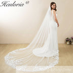 Cathedral Wedding Veil Lace bridal veil with Metal Comb Length 300cm width 300cm for Bride VL-122