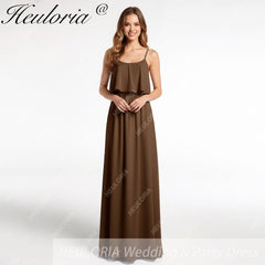 HEULORIA Long Bridemaid dress sweetheart neck chiffon party dress formal dress ED-120