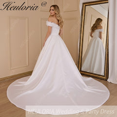 HEULORIA elegant off shoulder wedding dress lace Princess bridal dress Robe De Mariee Wedding Bride Dress AL-706