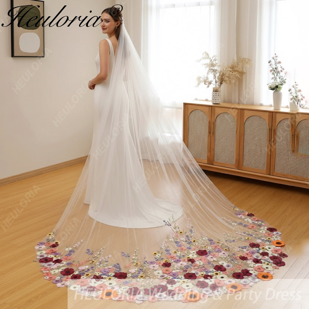 Cathedral Wedding Veil Lace bridal veil with Metal Comb Length 300cm width 300cm for Bride VL-63