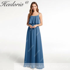 HEULORIA Long Bridemaid dress sweetheart neck chiffon party dress formal dress ED-120