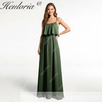 HEULORIA Long Bridemaid dress sweetheart neck chiffon party dress formal dress ED-120