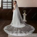 Vintage Lace Wedding Veils Floral Cathedral Veil,Floral Lace Cathedral Length Veil,Flowery Chapel Wedding Veil,Lace Chapel Length Veil  VL-46