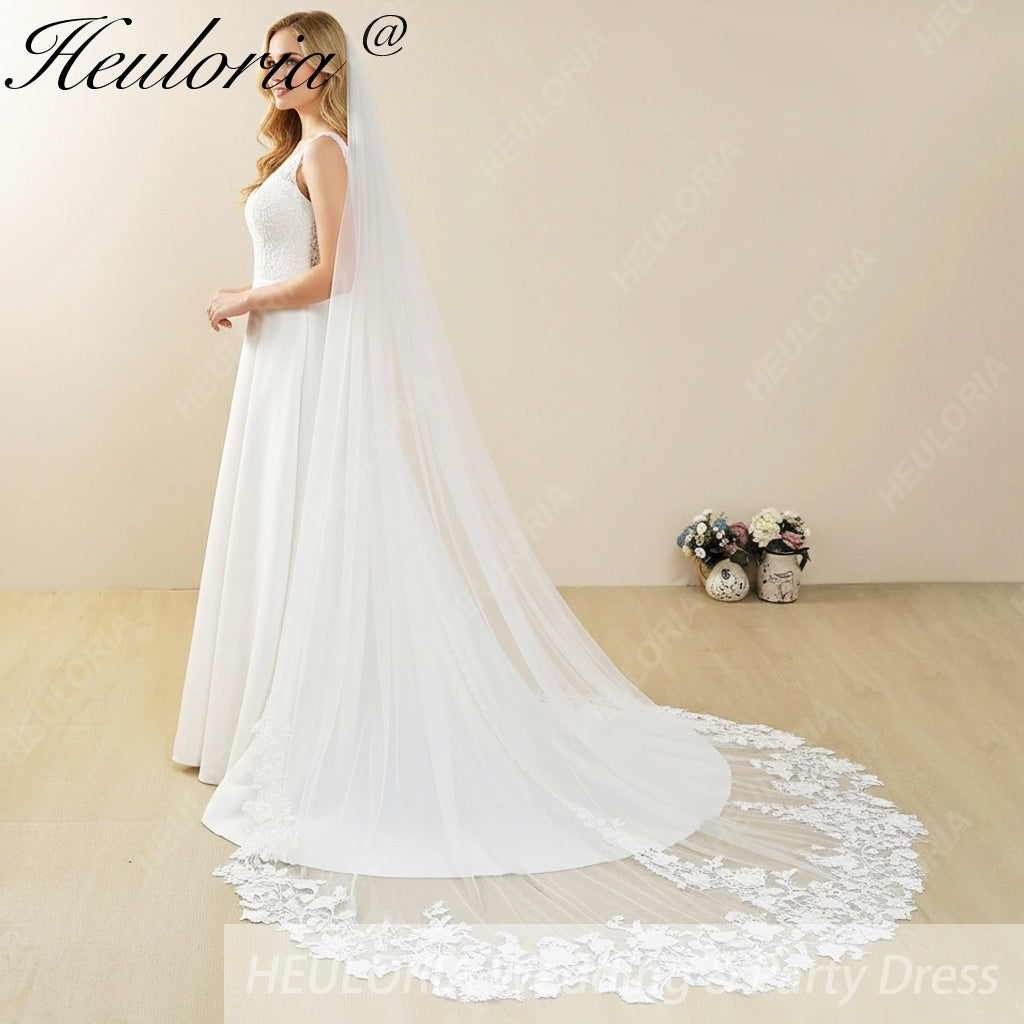 Cathedral Wedding Veil Lace bridal veil with Metal Comb Length 300cm width 300cm for Bride  VL-30