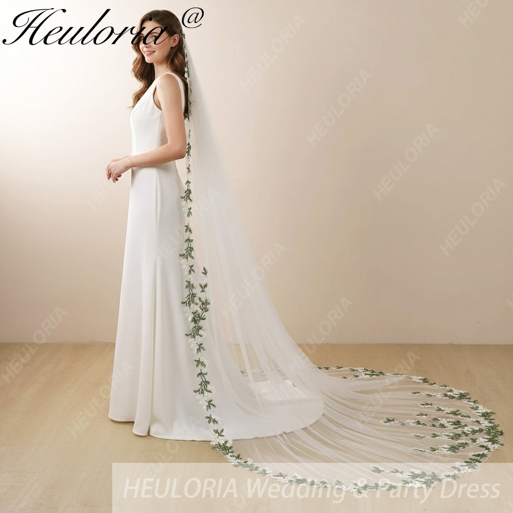 Cathedral Wedding Veil Lace bridal veil with Metal Comb Length 300cm width 300cm for Bride VL-104