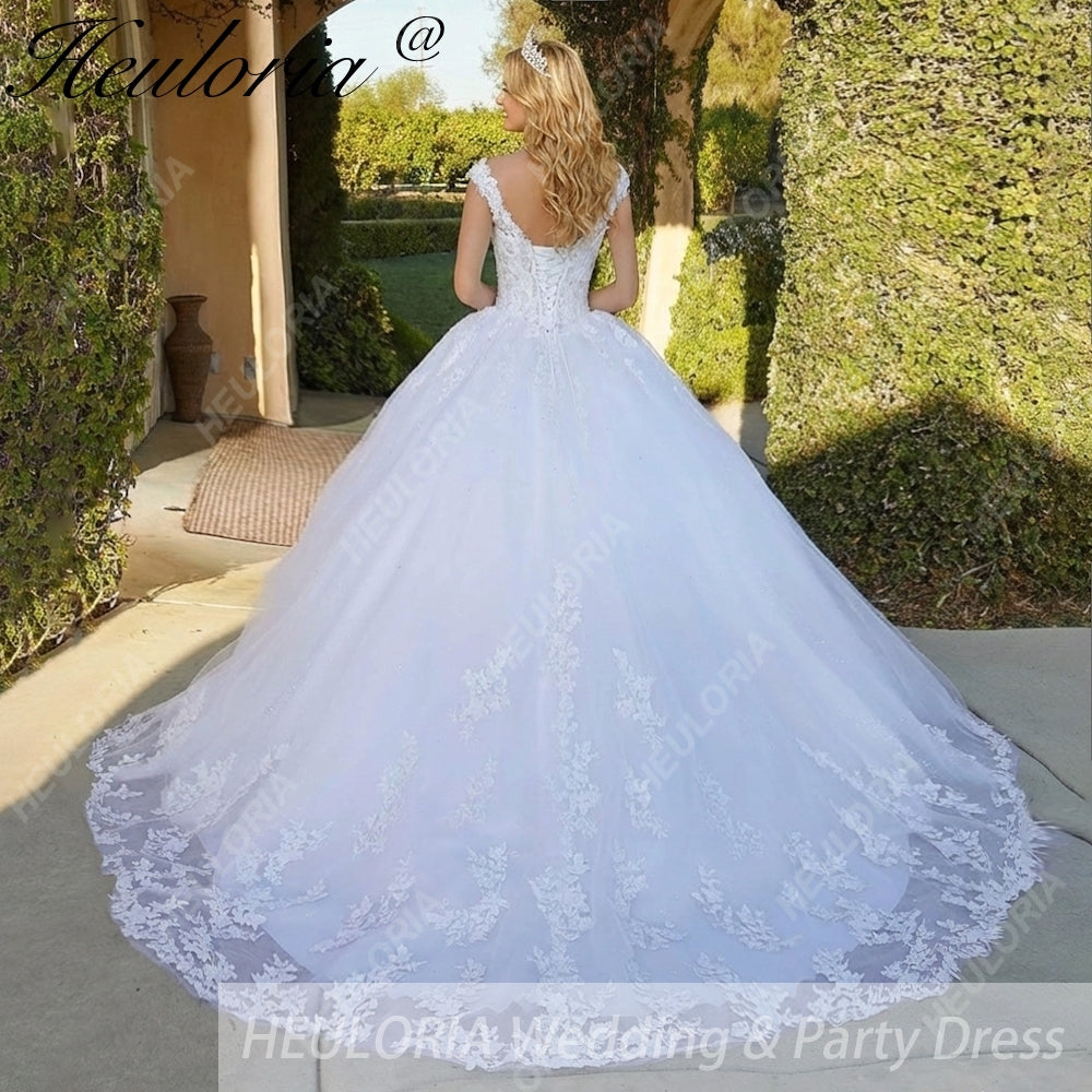 HEULORIA Floral Lace Quinceañera Dress with Crystal Beading BA-1257