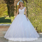 HEULORIA Floral Lace Quinceañera Dress with Crystal Beading BA-1257