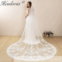 Vintage Lace Wedding Veils Floral Cathedral Veil,Floral Lace Cathedral Length Veil,Flowery Chapel Wedding Veil,Lace Chapel Length Veil  VL-127